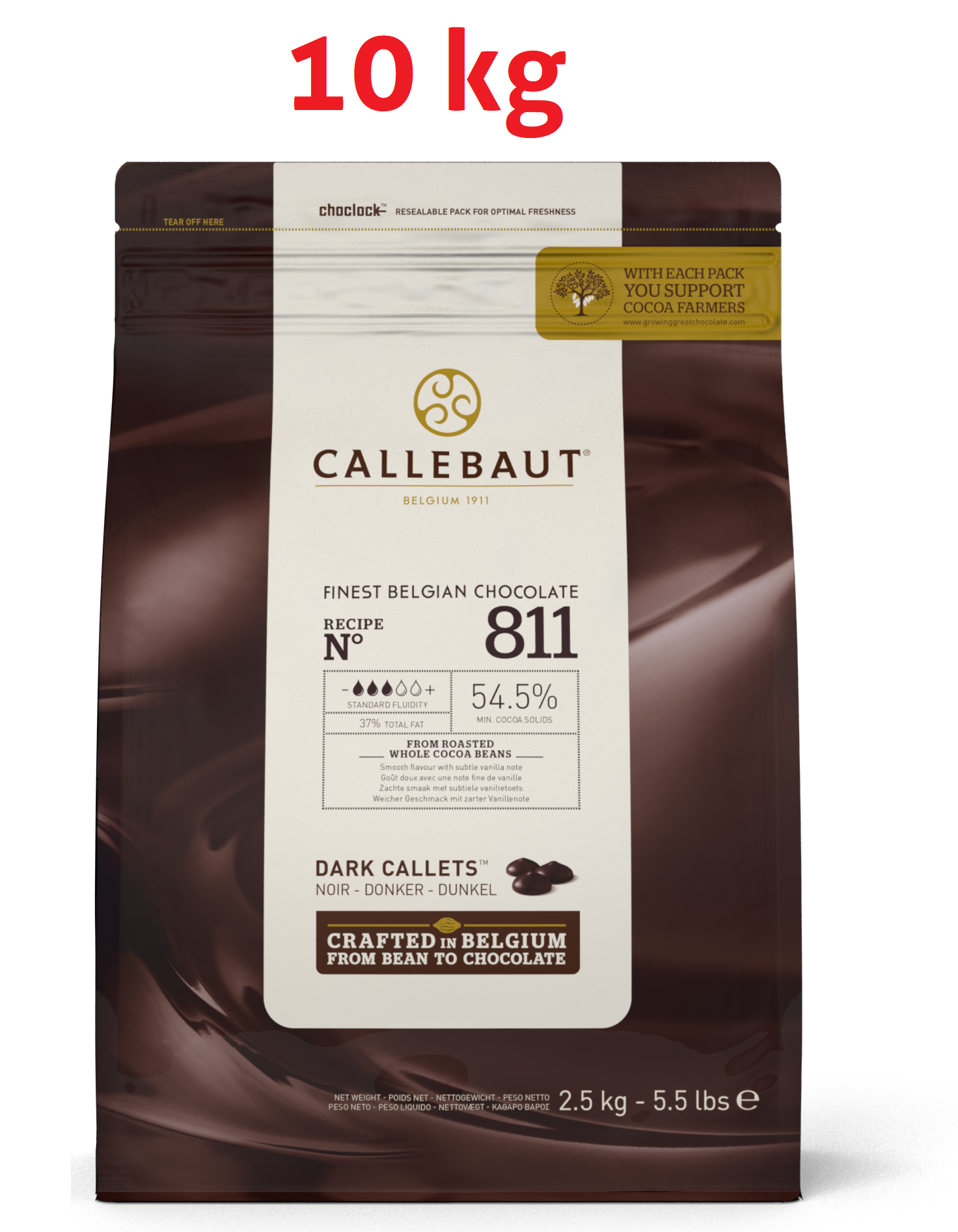 Callebaut Mörk choklad - 54,5 % kakao, 10 kg