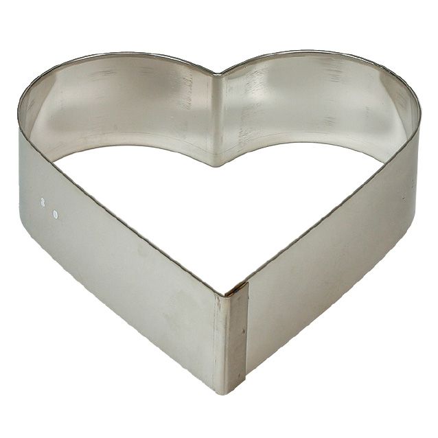 Tårtring Hjärta, Aluminium - ø16cm