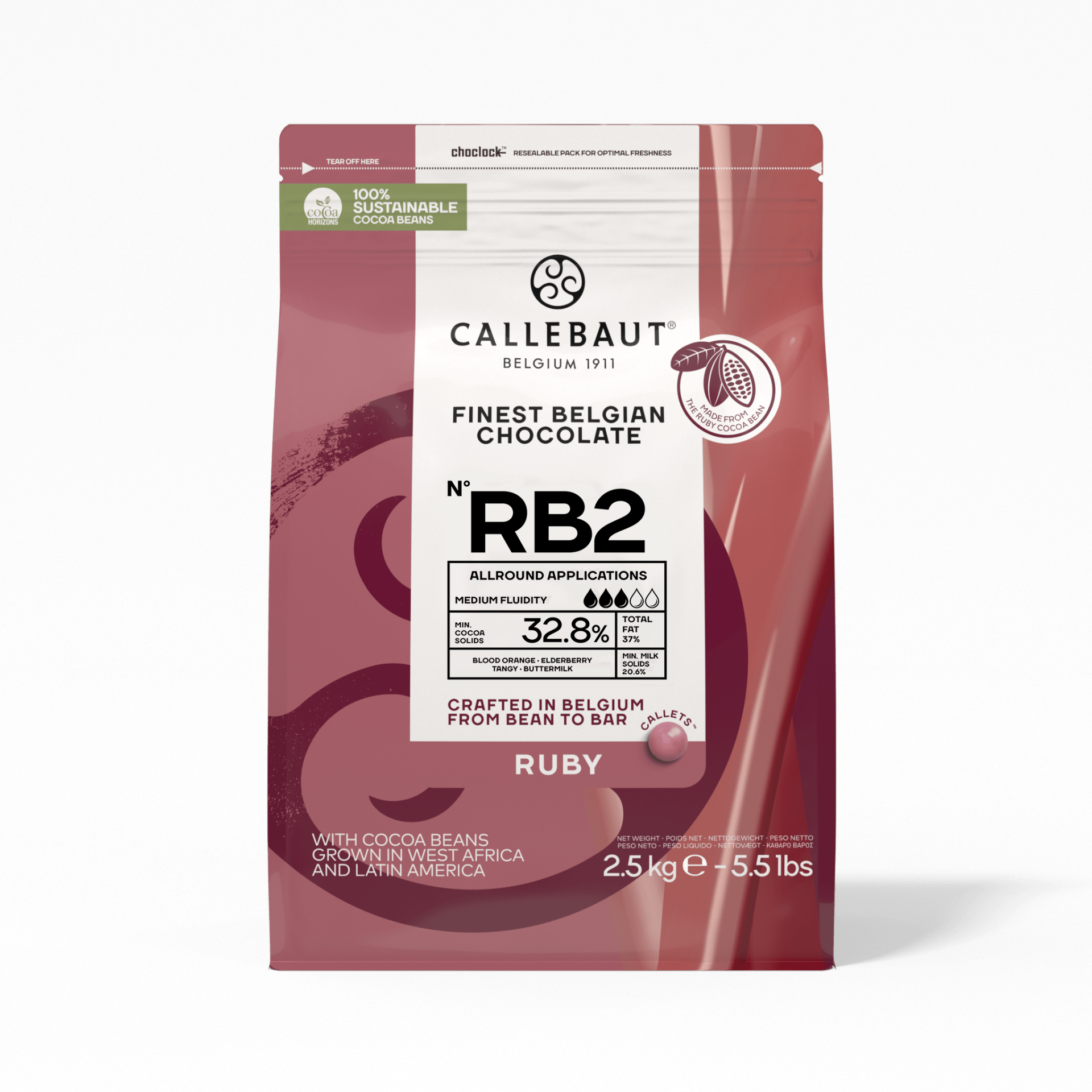 Callebaut Chocolate Ruby - 32,8% kakao, 2,5 kg