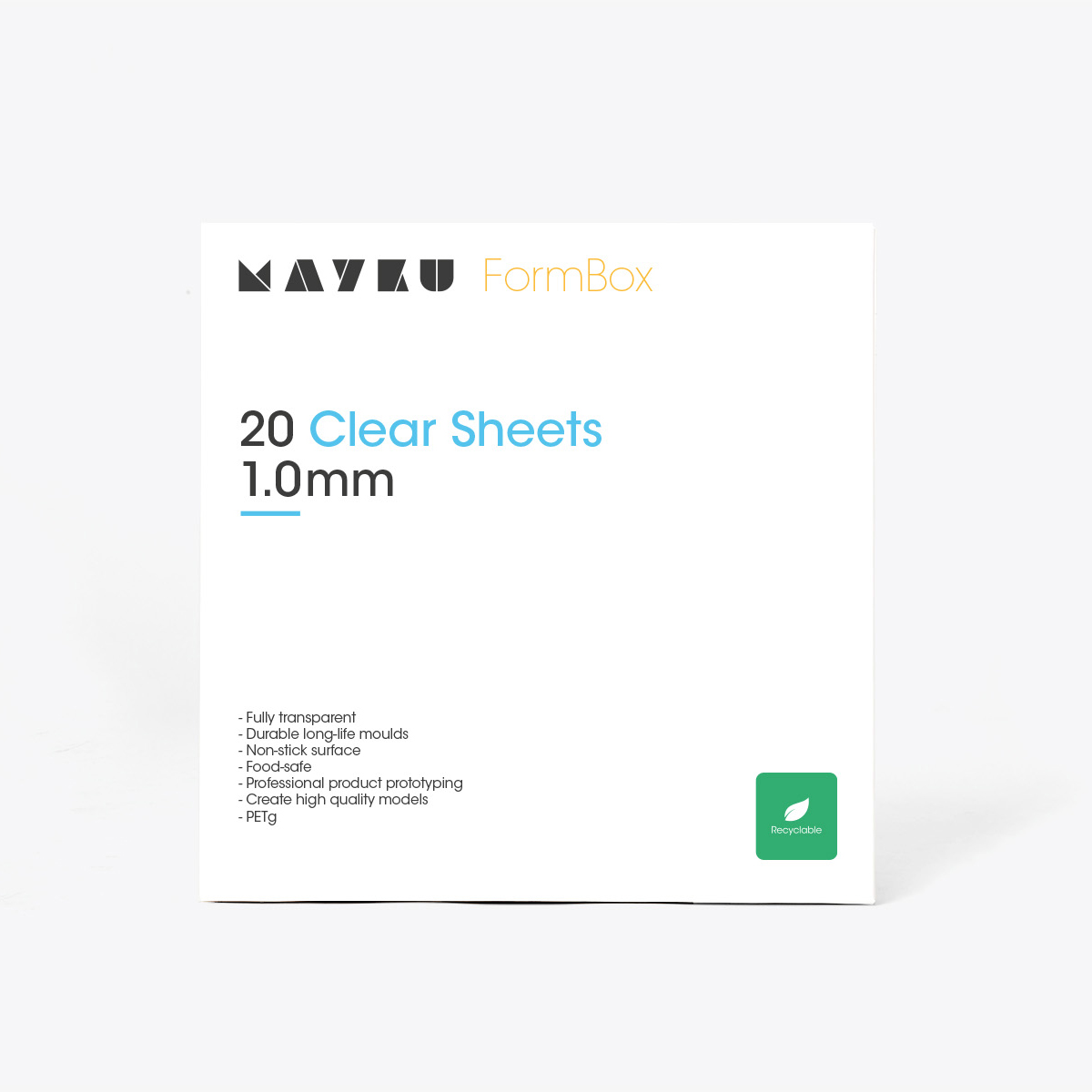 Mayku Formbox Clear Sheets, 20 st. - Chokladvärlden