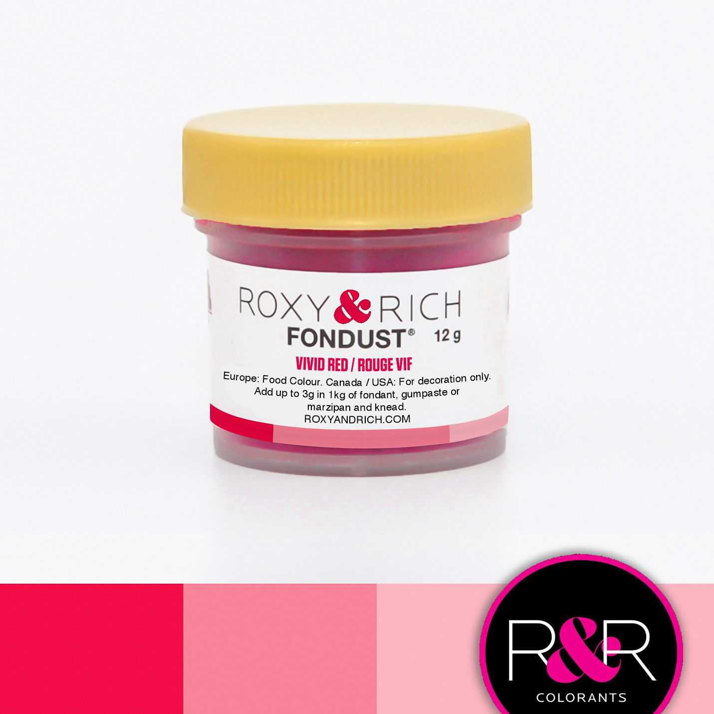 Vivid Red 12g - Fondust Powder Colour, Roxy & Rich