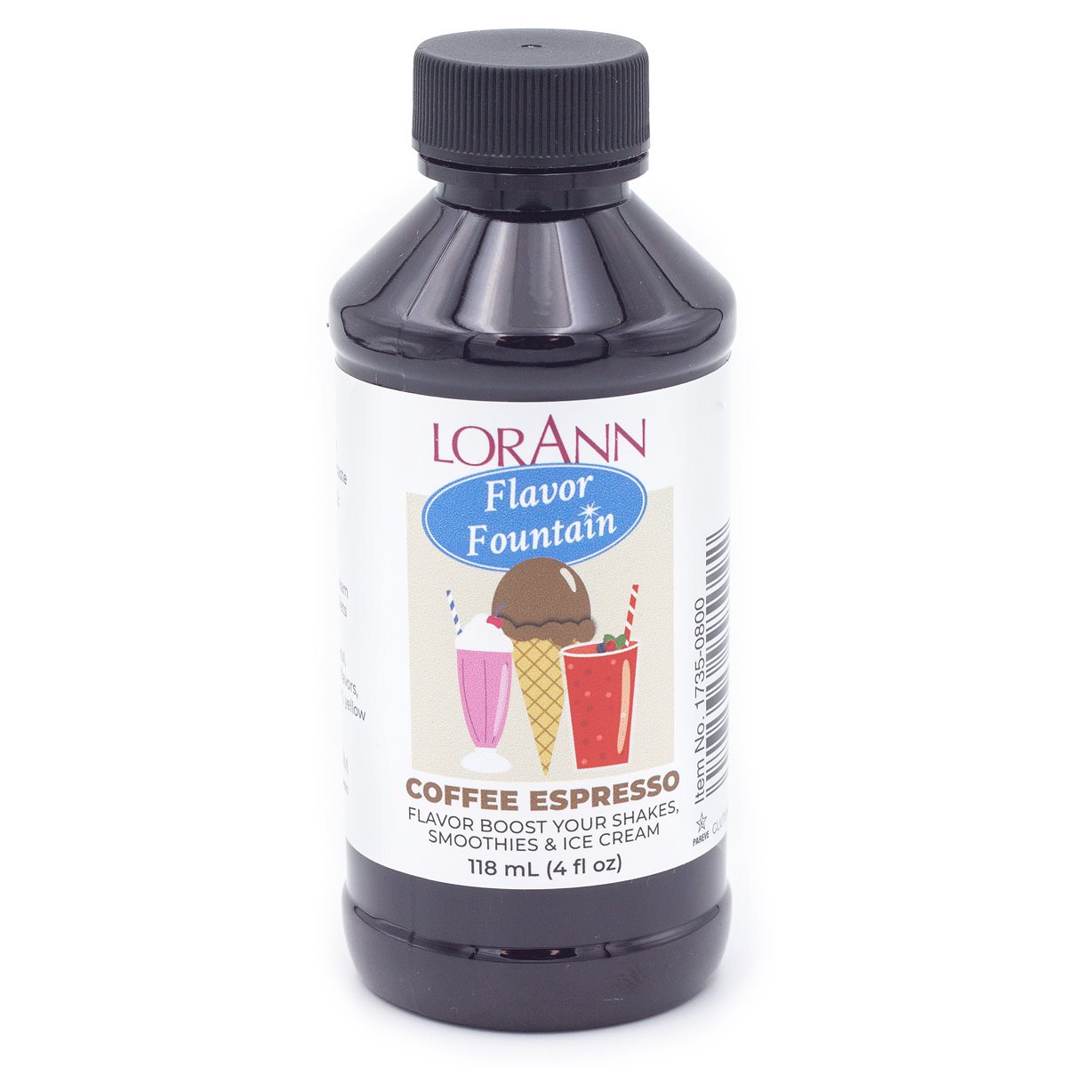 Espresso - is och milkshake arom, LorAnn smakfontän