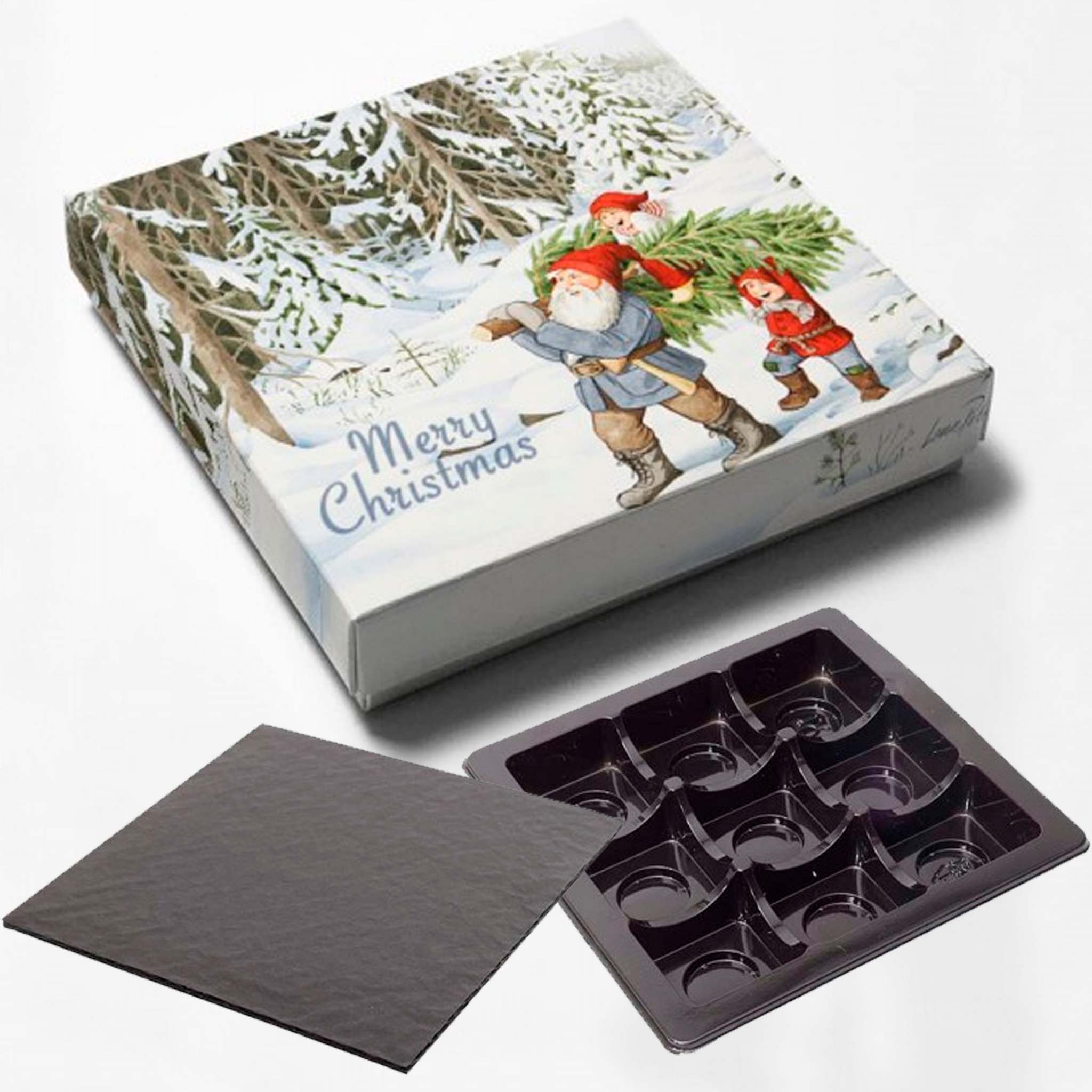 Chokladlåda Christmas för 9 chokladpraliner - 8 st.