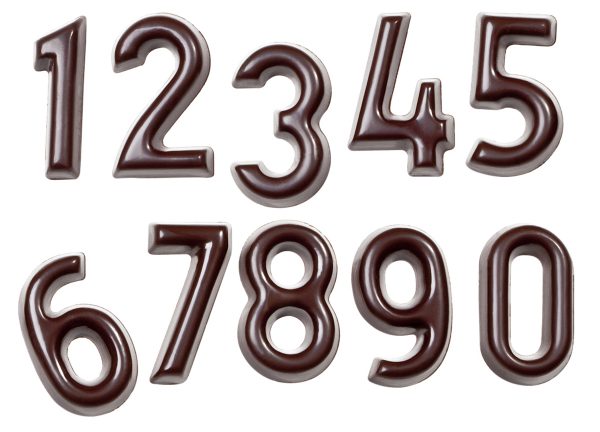 Chokladformar med siffror och bokstäver