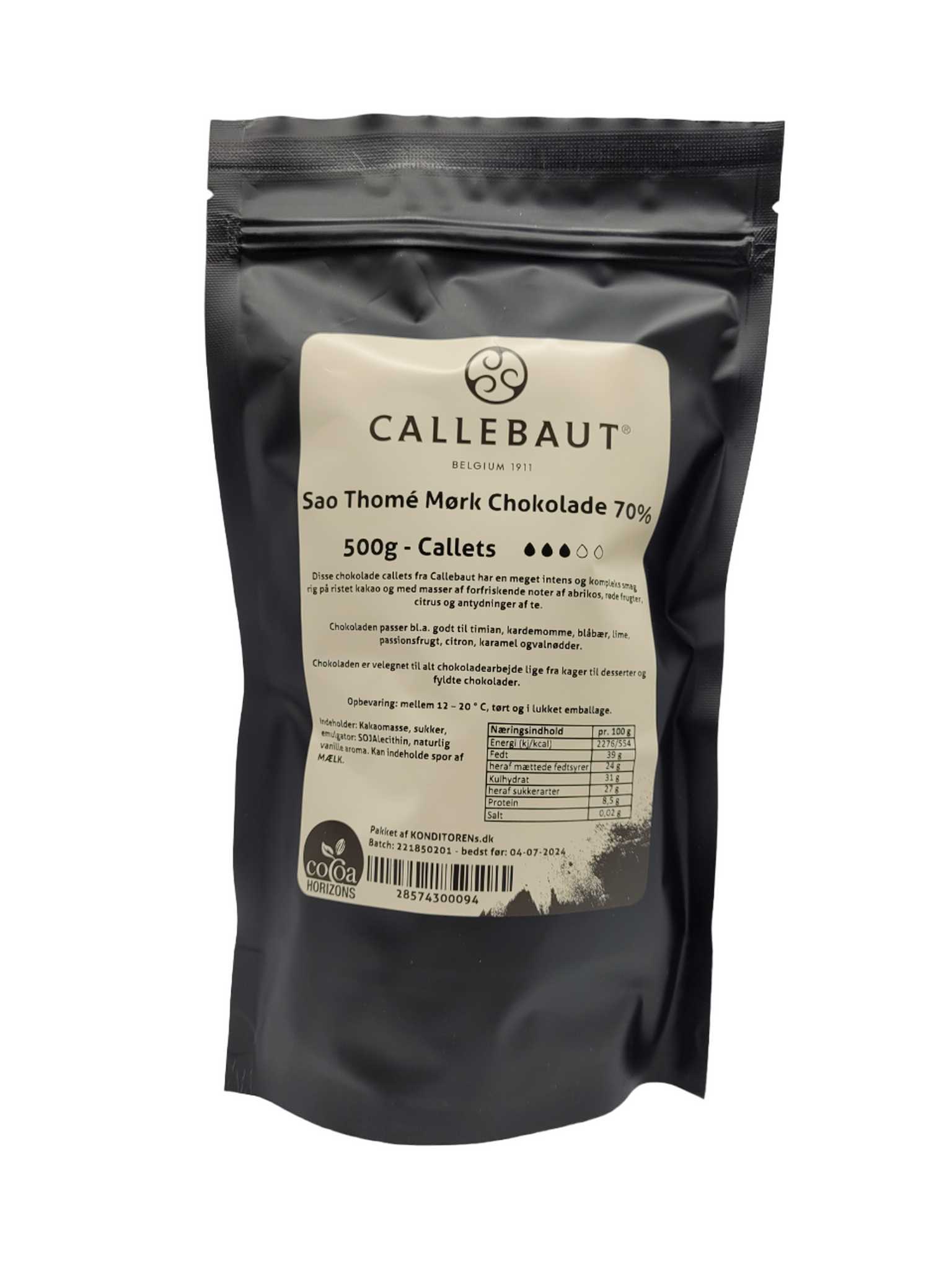 Callebaut Sao Thomé Mörk choklad - 70%, 500g