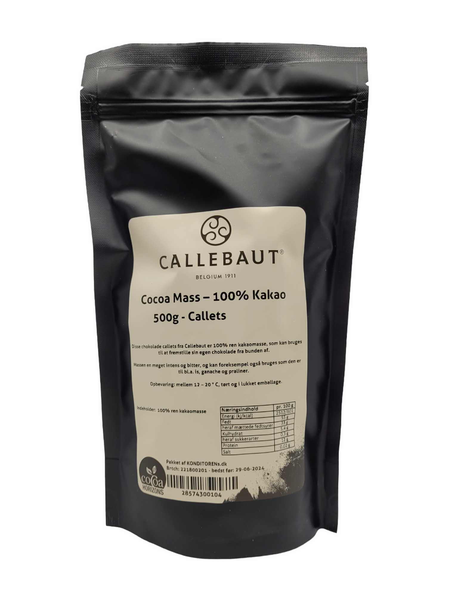 Callebaut kakaomassa - 100 % kakao, 500g