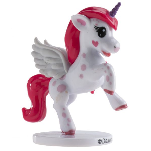 Toppfigur enhörning rosa 9 cm
