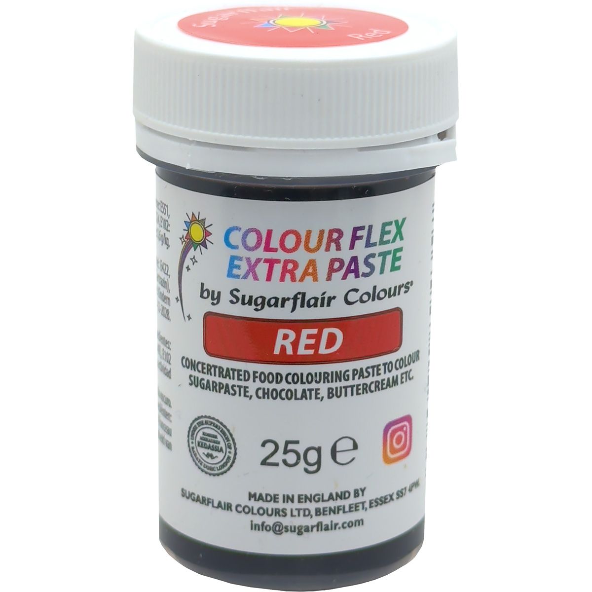 Sugarflair Colourflex pastafärg, röd - 25 g