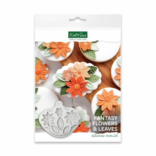 Fantasiblommor och blad, silikonform - Katy Sue
