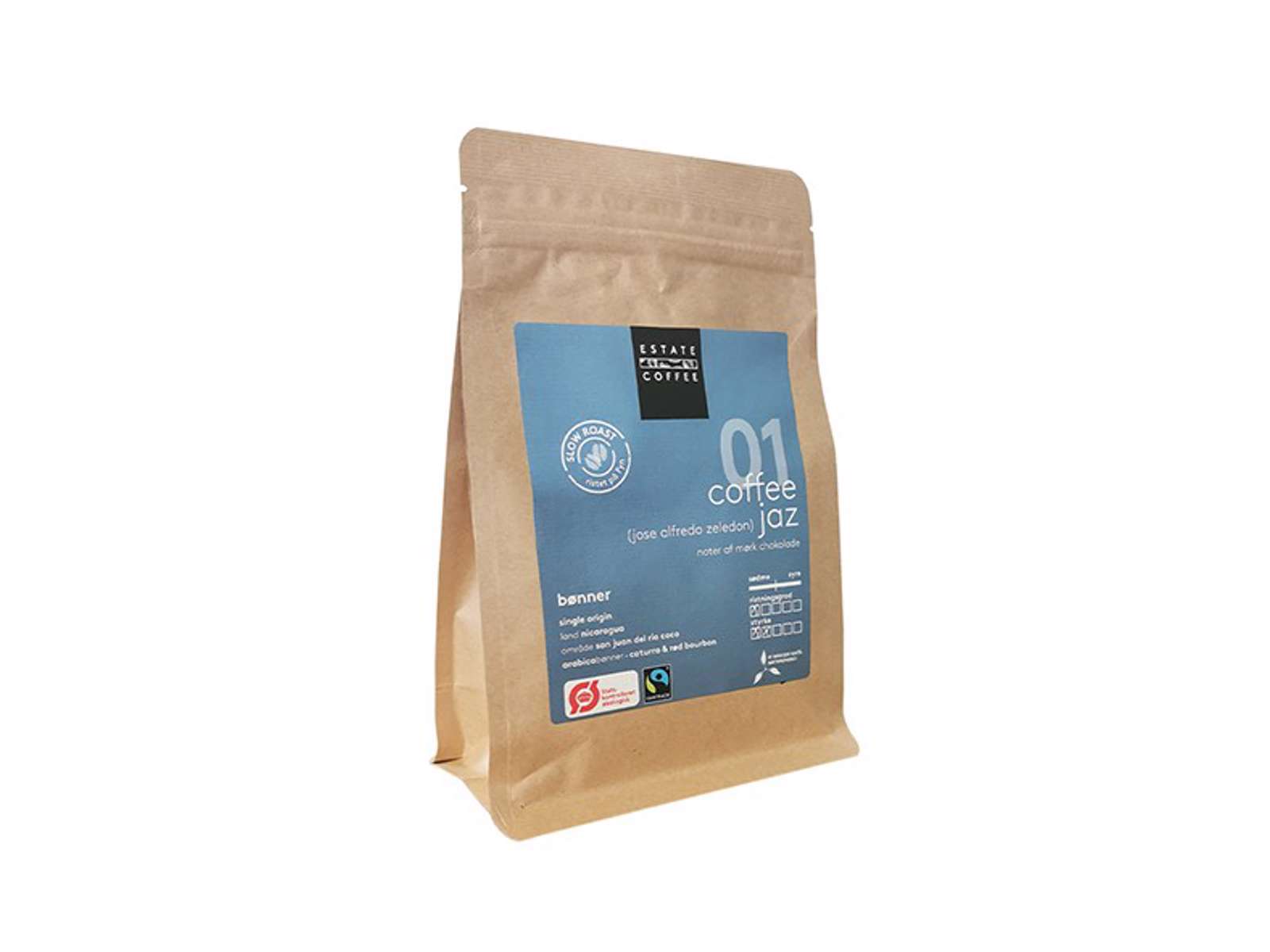 Estate Coffee, JAZ, ØKO/Fairtrade - Hele bønner, 200g