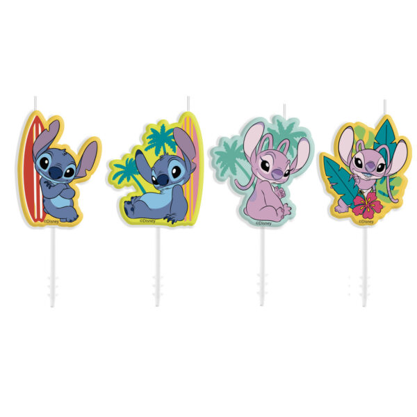 Disney Fødselsdagslys, Lilo & Stitch 4 stk. - Dekora