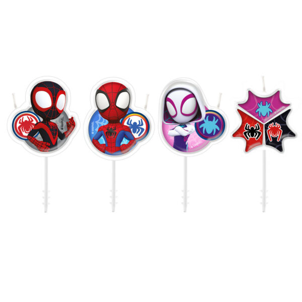 Marvel Fødselsdagslys, Spiderman og Venner 4 stk. - Dekora