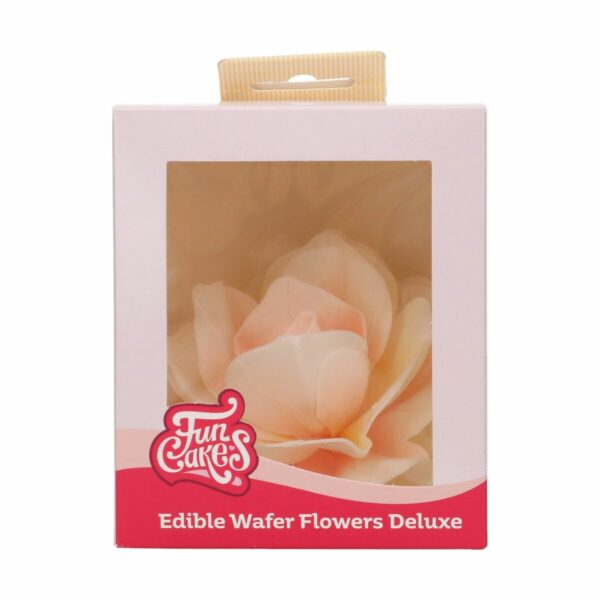 Spiselig Vaffelblomst – Rose Pastella Gul/Orange Ombre 1 stk, FunCakes