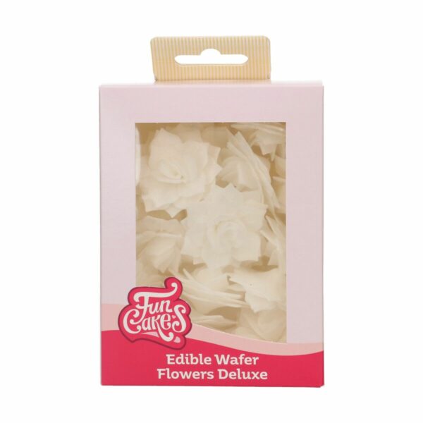 Spiselig Vaffelblomst – Rose Rosalia Hvid 15 stk, FunCakes