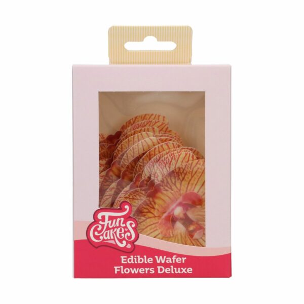 Spiselig Vaffelblomst – Orkidé Gyldenbrun 10 stk, FunCakes