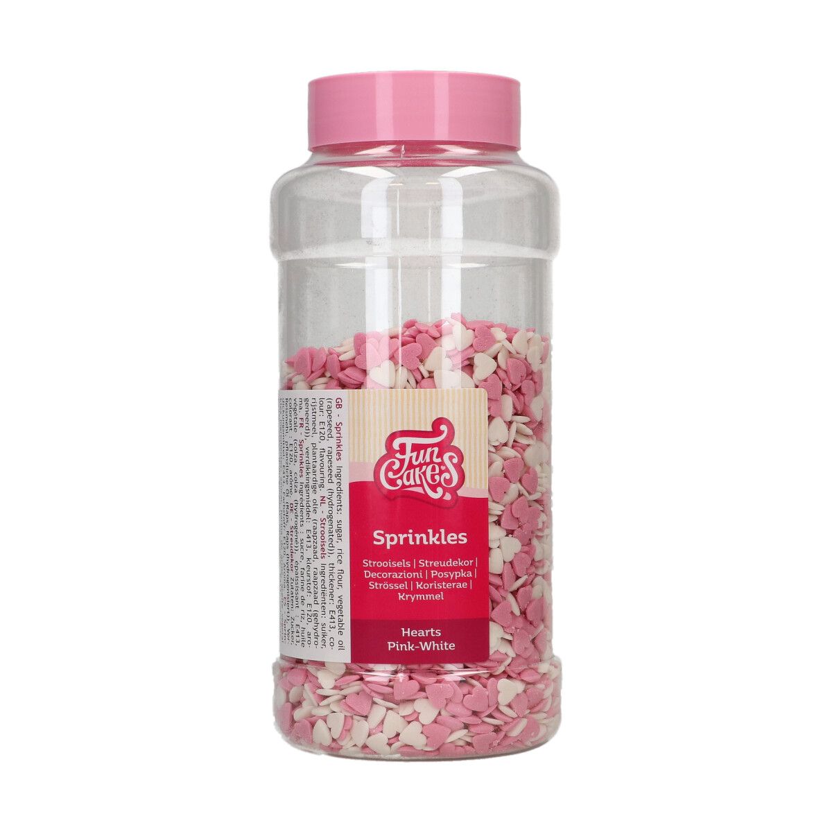 Strössel - Hjärtan Rosa & Vit 450 g, FunCakes