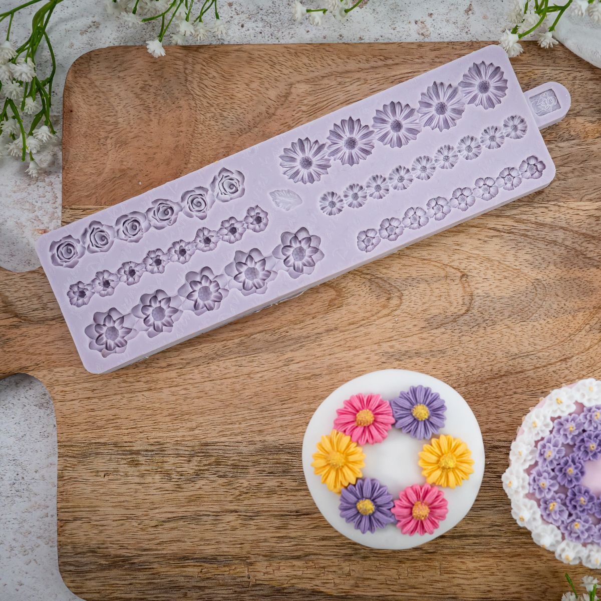 Silikonform, Miniatyrblomsterbårder - Karen Davies