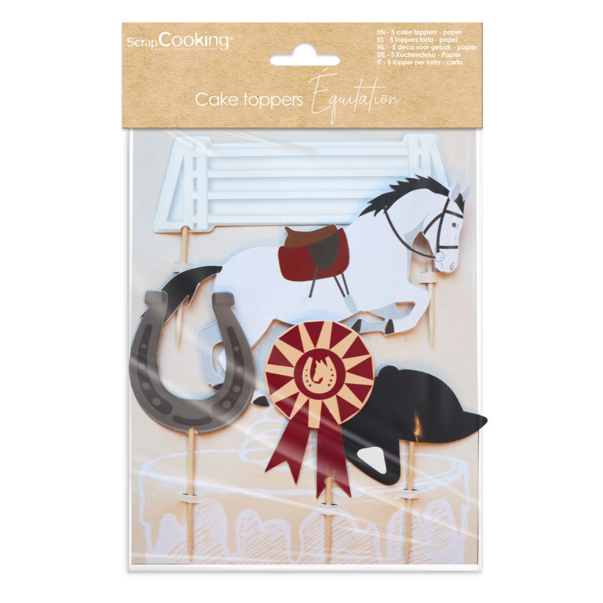 Horse/Riding Cake Toppers - 5 st, Scrapcooking