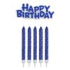 Happy Birthday Topper m. Fødselsdagslys, Blå - PME