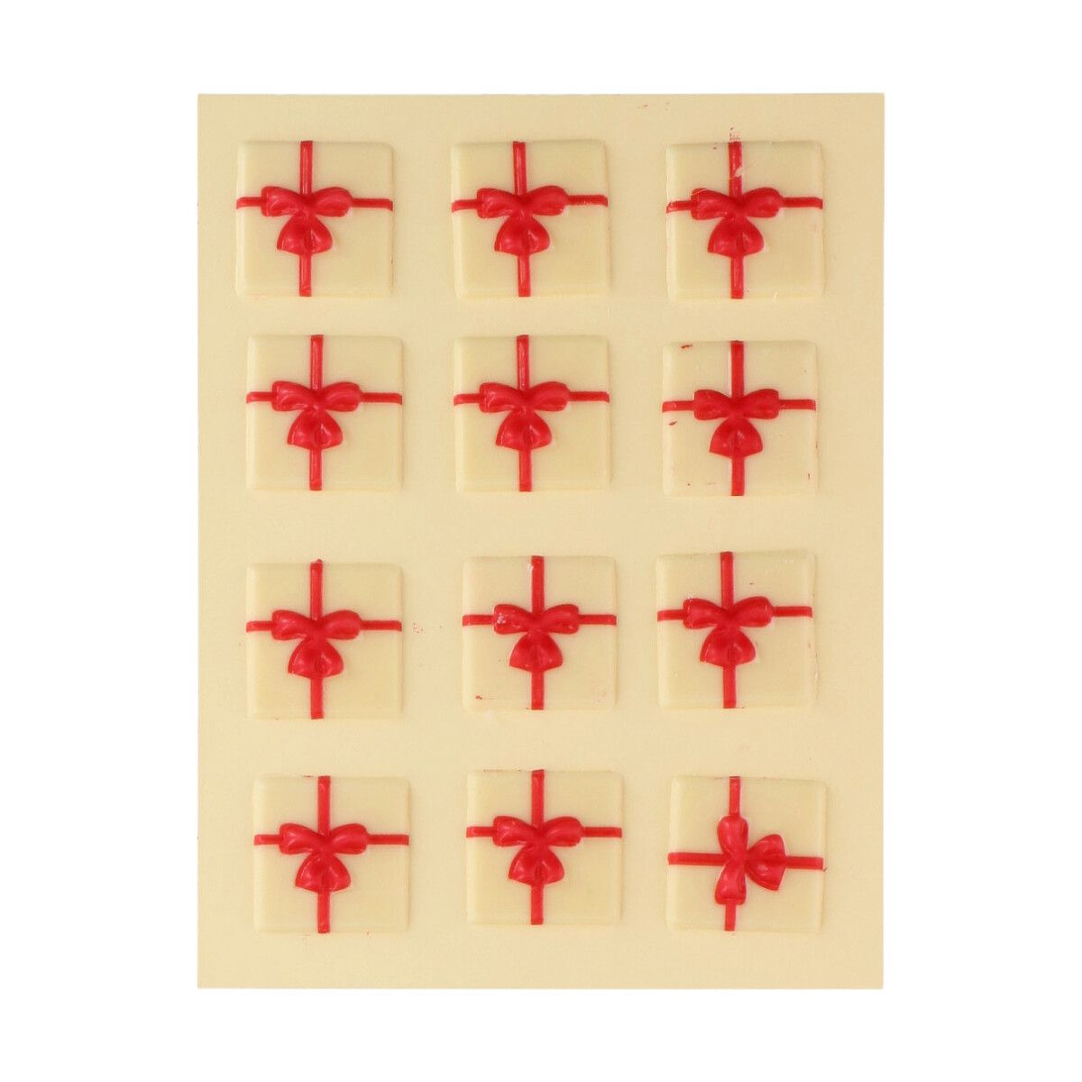 Chokladdekorationer Gåvor Vit/Röd - 12 st FunCakes