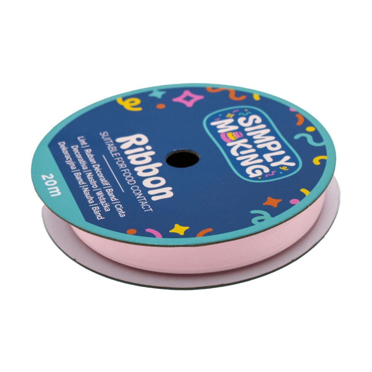 Tårtband - Babyrosa 12 mm x 20 m, Simply Making