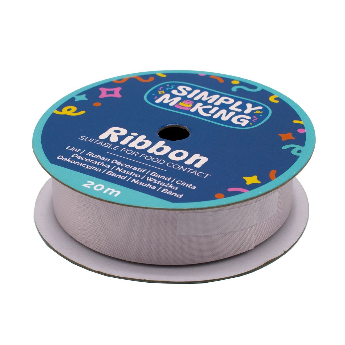 Tårtband - Silver 24 mm x 20 m, Simply Making