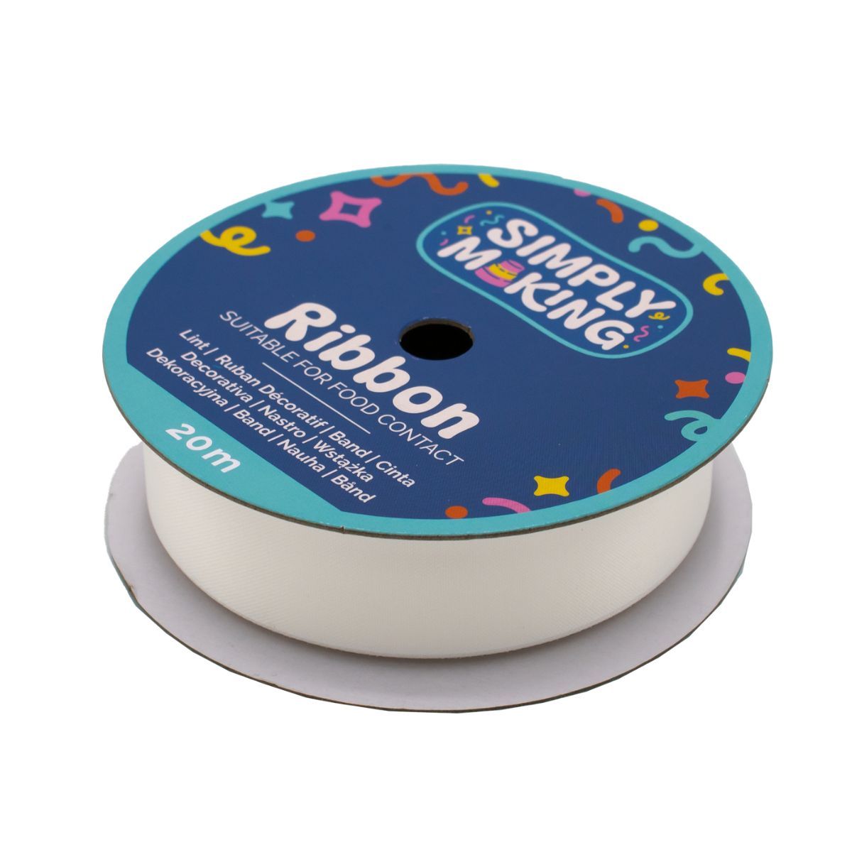 Tårtband - Bridal White 24 mm x 20 m, Simply Making