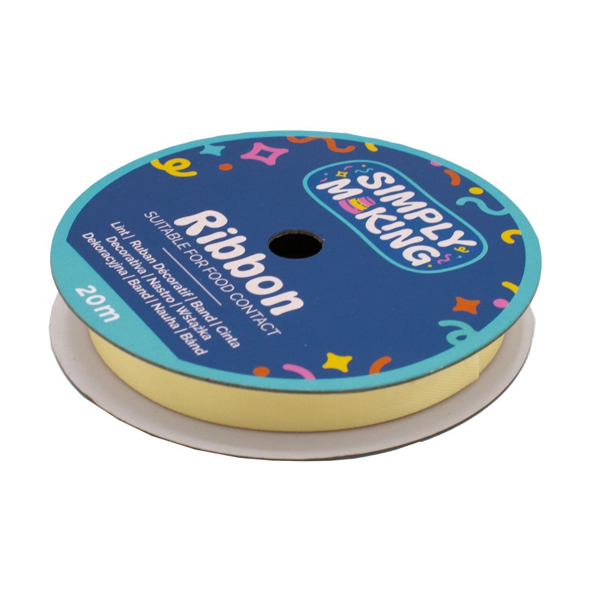 Tårtband - Champagne 12 mm x 20 m, Simply Making