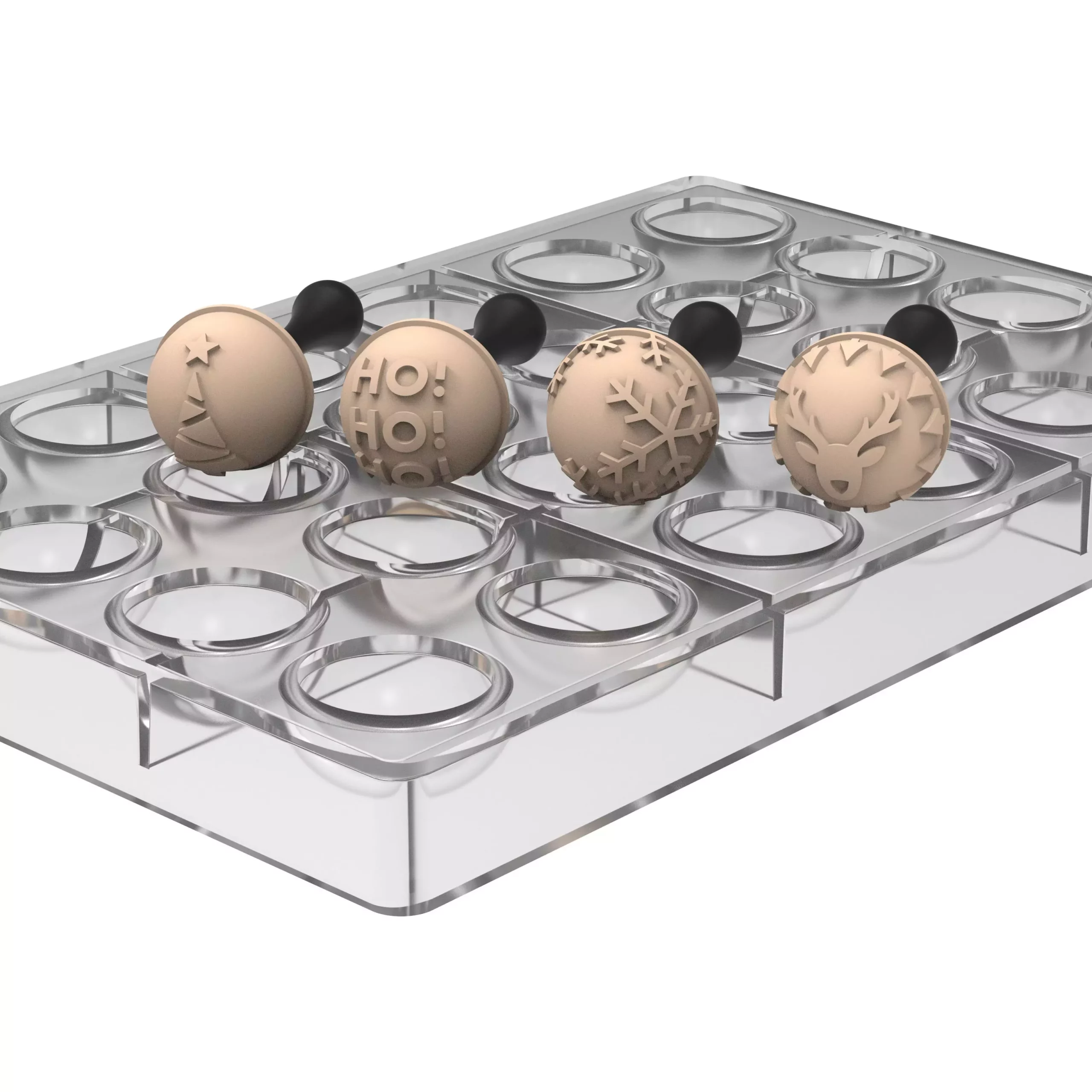 Choco Stamp Julmotiv + Chokladform - Komplett Set, Silikomart