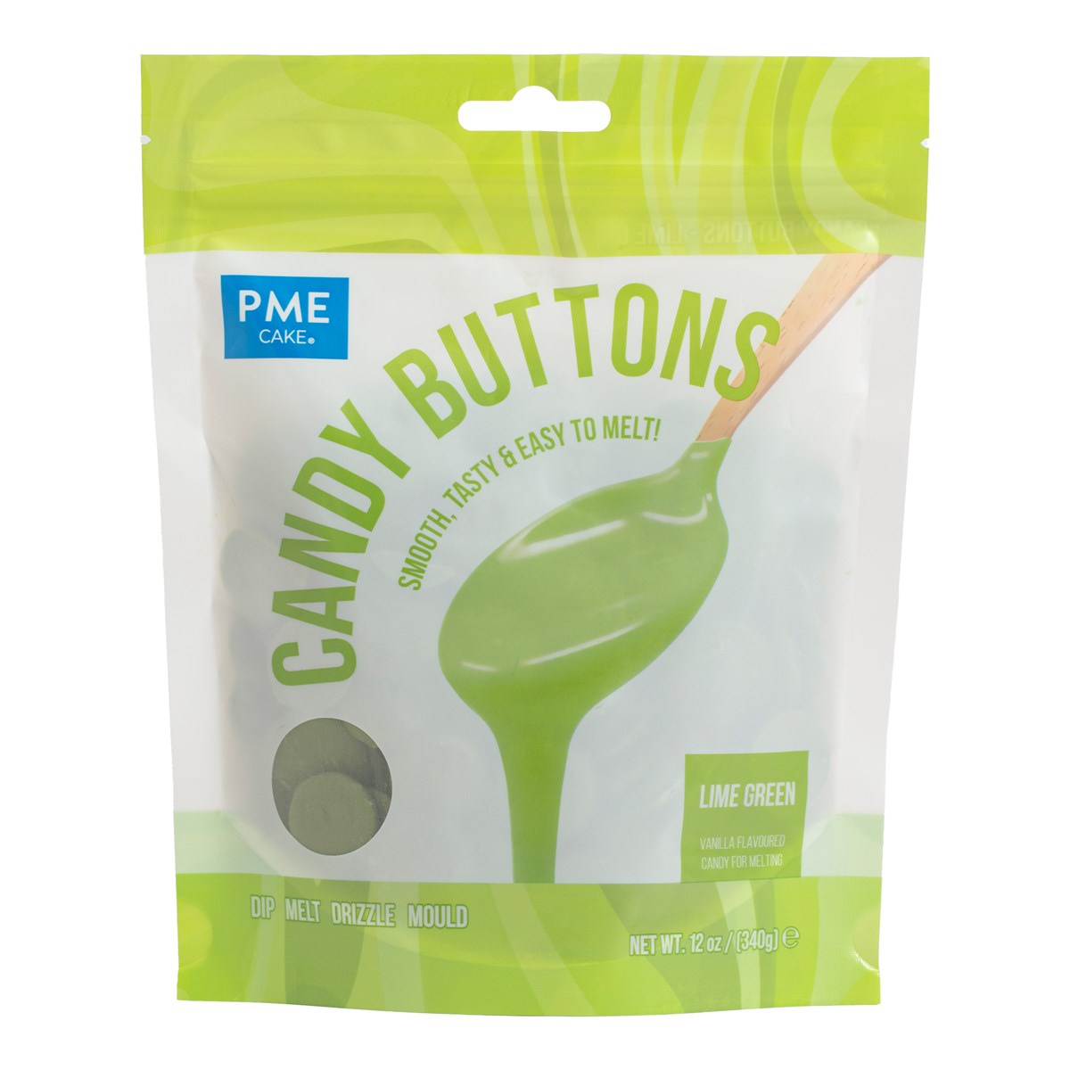 Candy Buttons – Limegrön 340g, PME