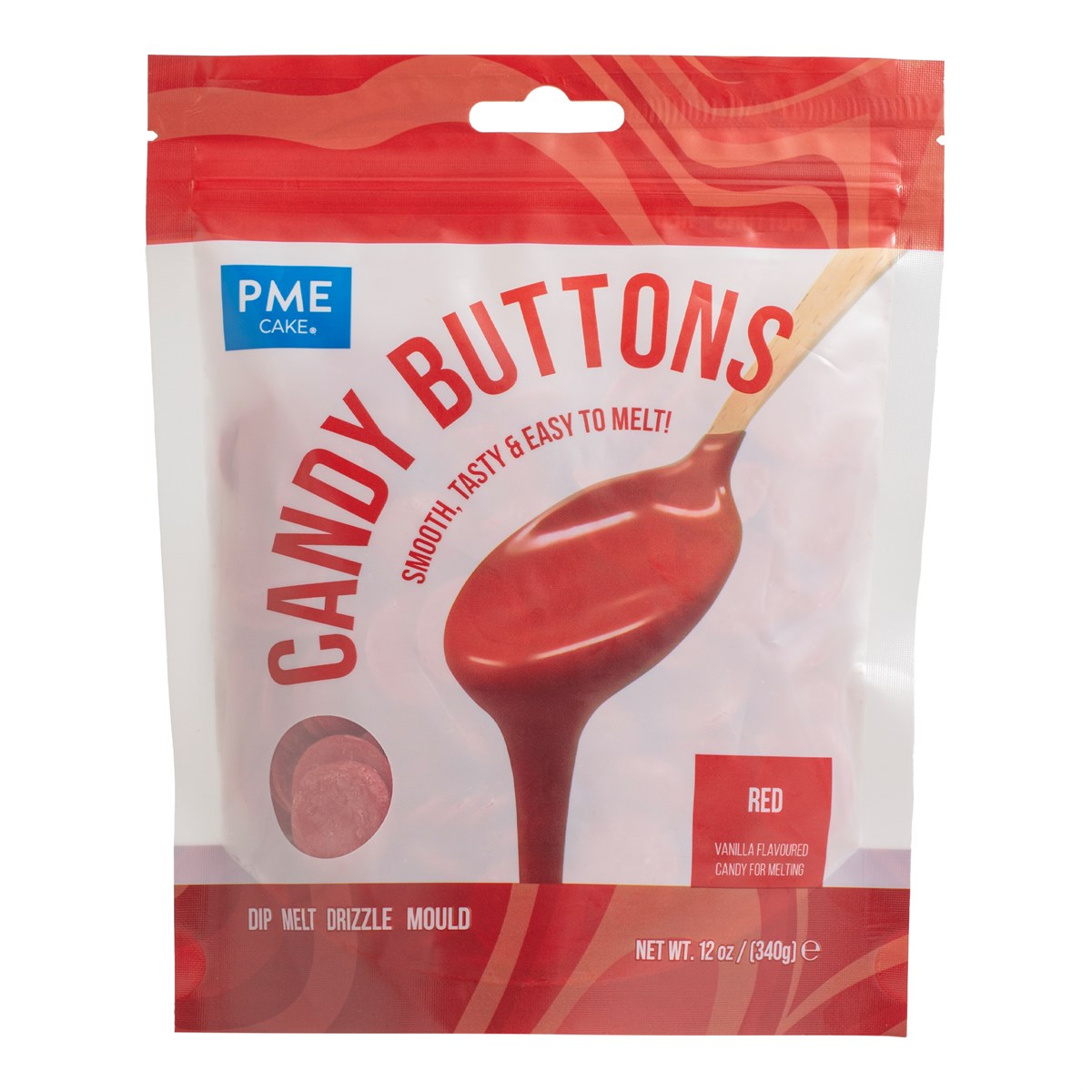 Candy Buttons - Röd 340g, PME