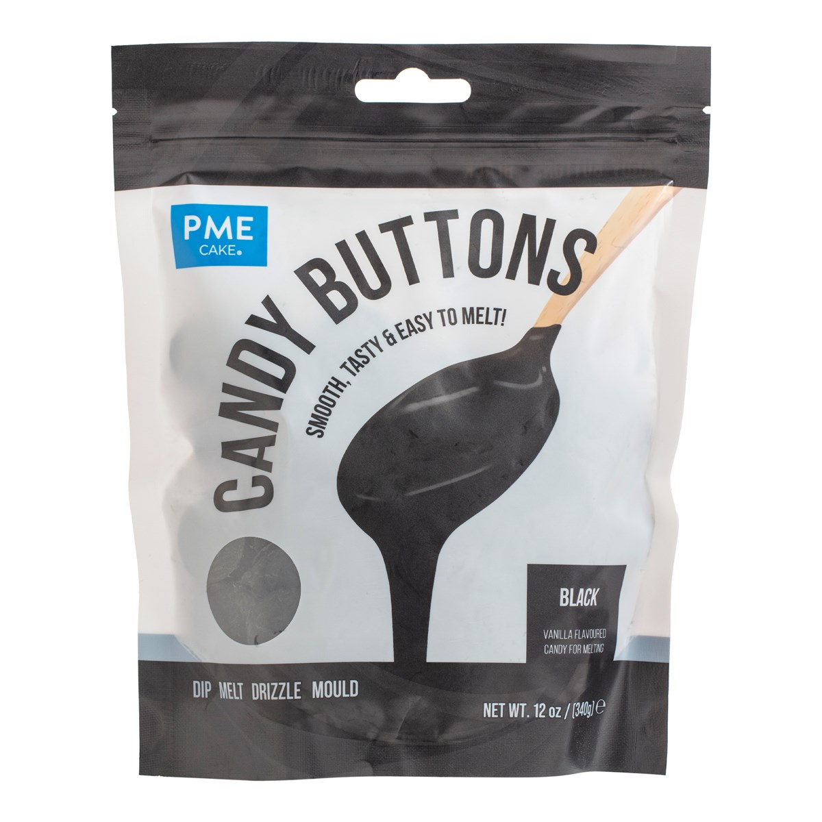 Candy Buttons - Svart 340g, PME