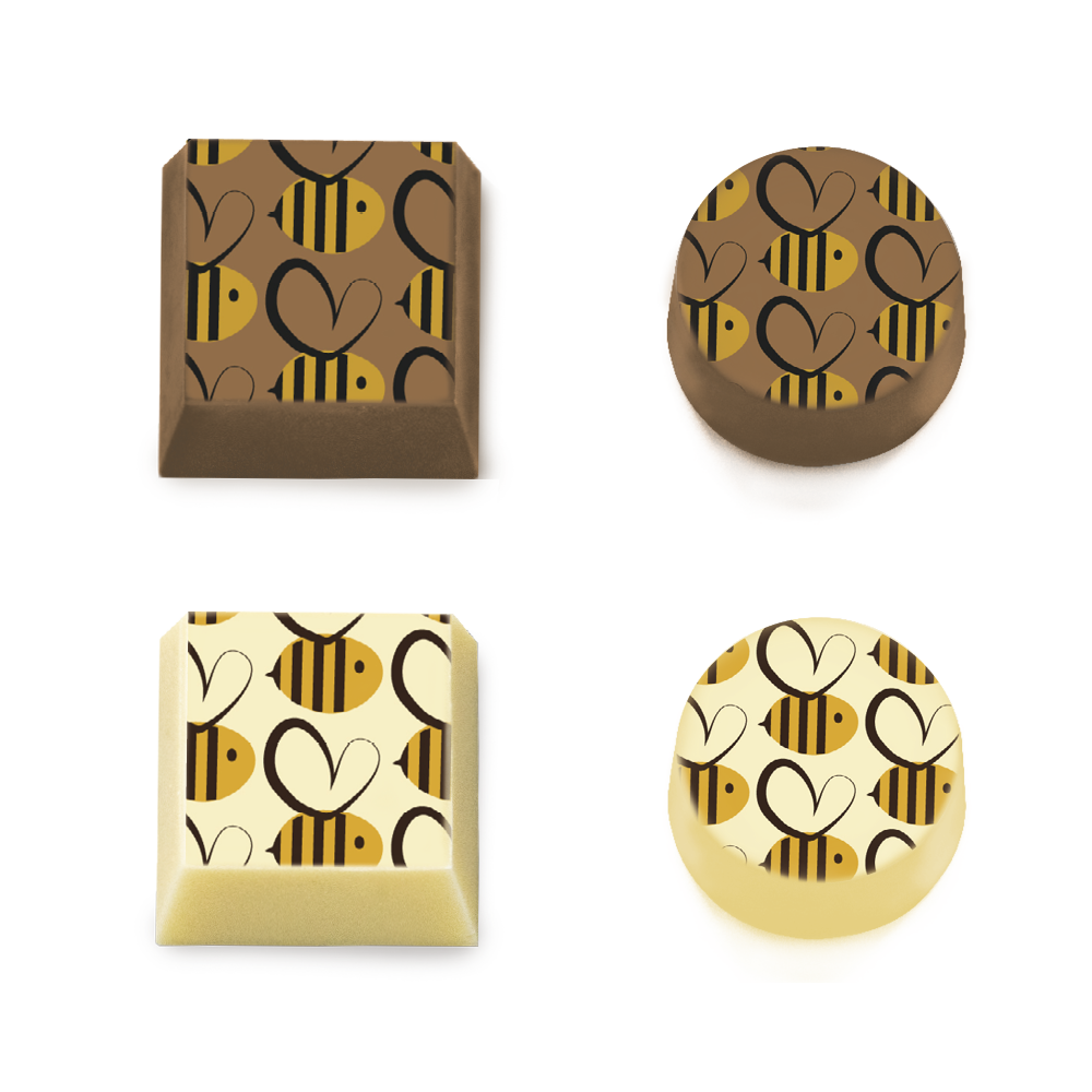 Sweet Bees - Choklad Transfer Sheet, 2 Ark