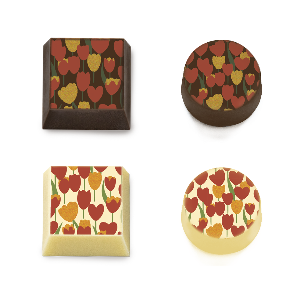 Lovely Tulips - Choklad Transfer Sheet, 2 Ark