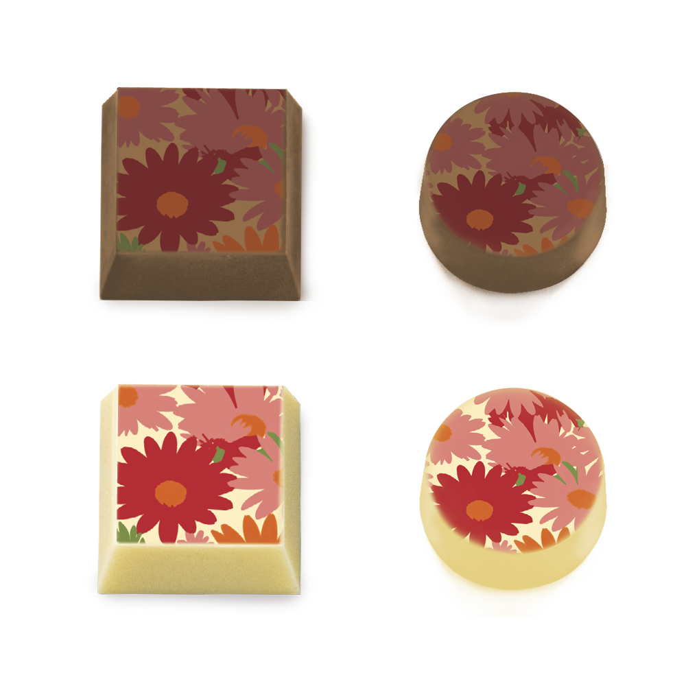 Fresh Flowers - Chokladtransferark, 2 st