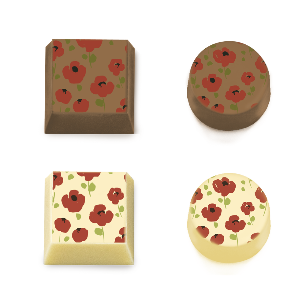 Pretty Poppies - Chokladöverföringsark, 2 ark