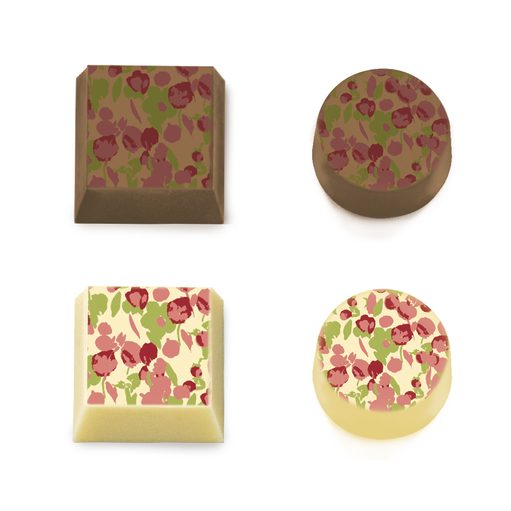 Peony Fields - Chokladtransferark, 2 st