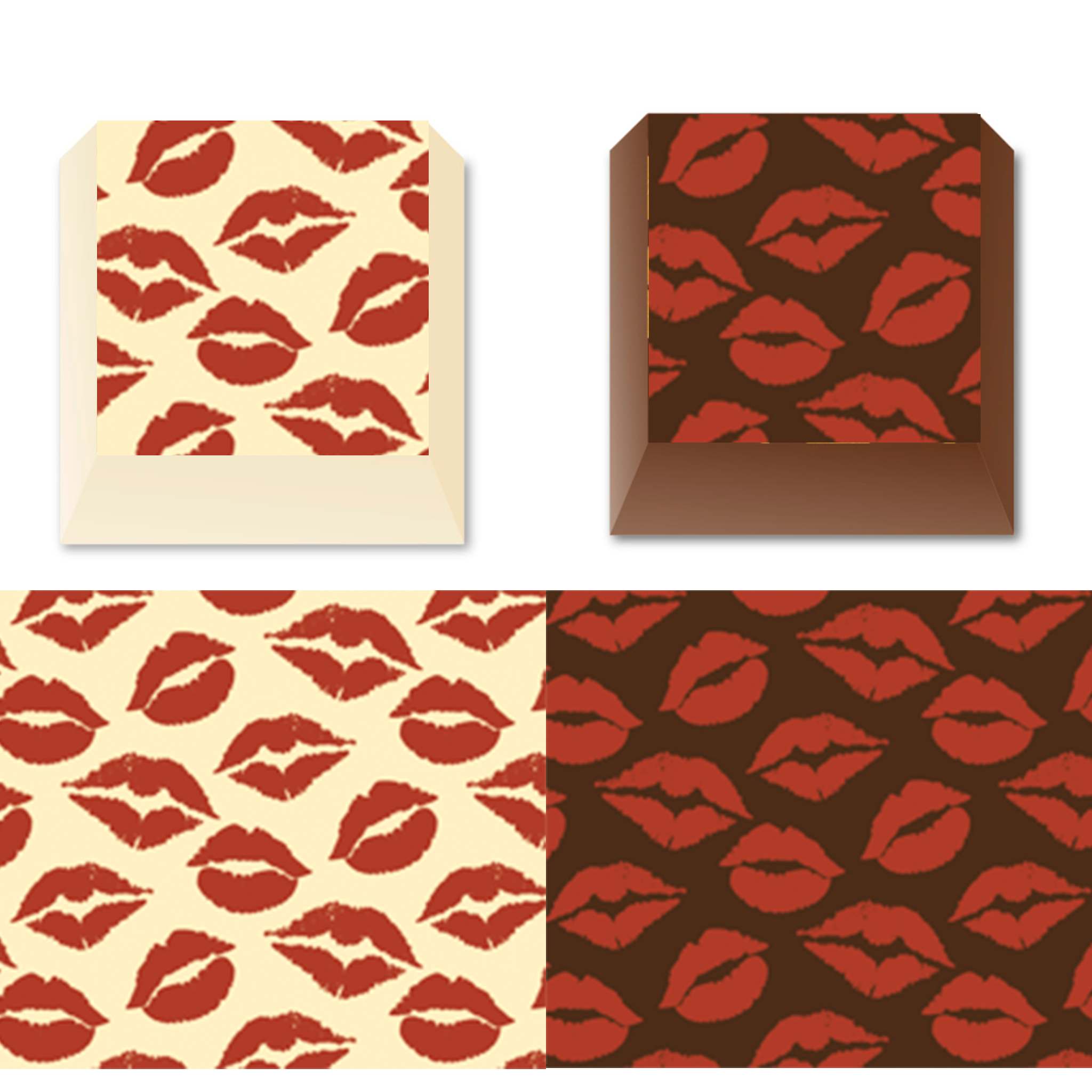 Kisses - Choklad Transfer Sheet, 2 Ark