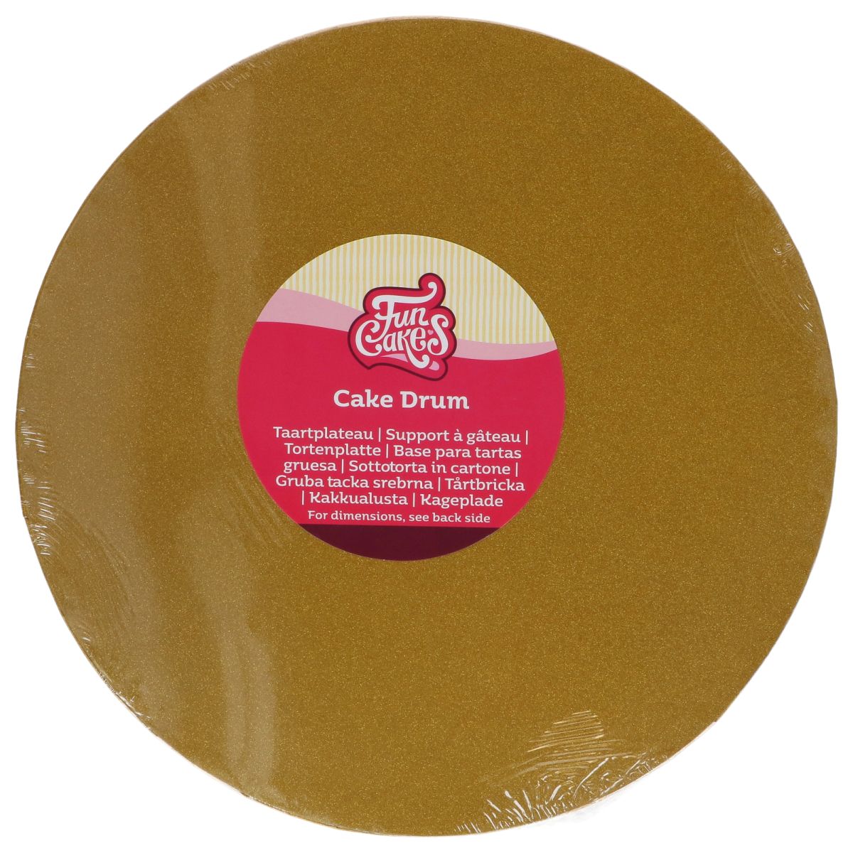 Kaktallrik Rund Shimmering Gold, Ø 25 cm - FunCakes