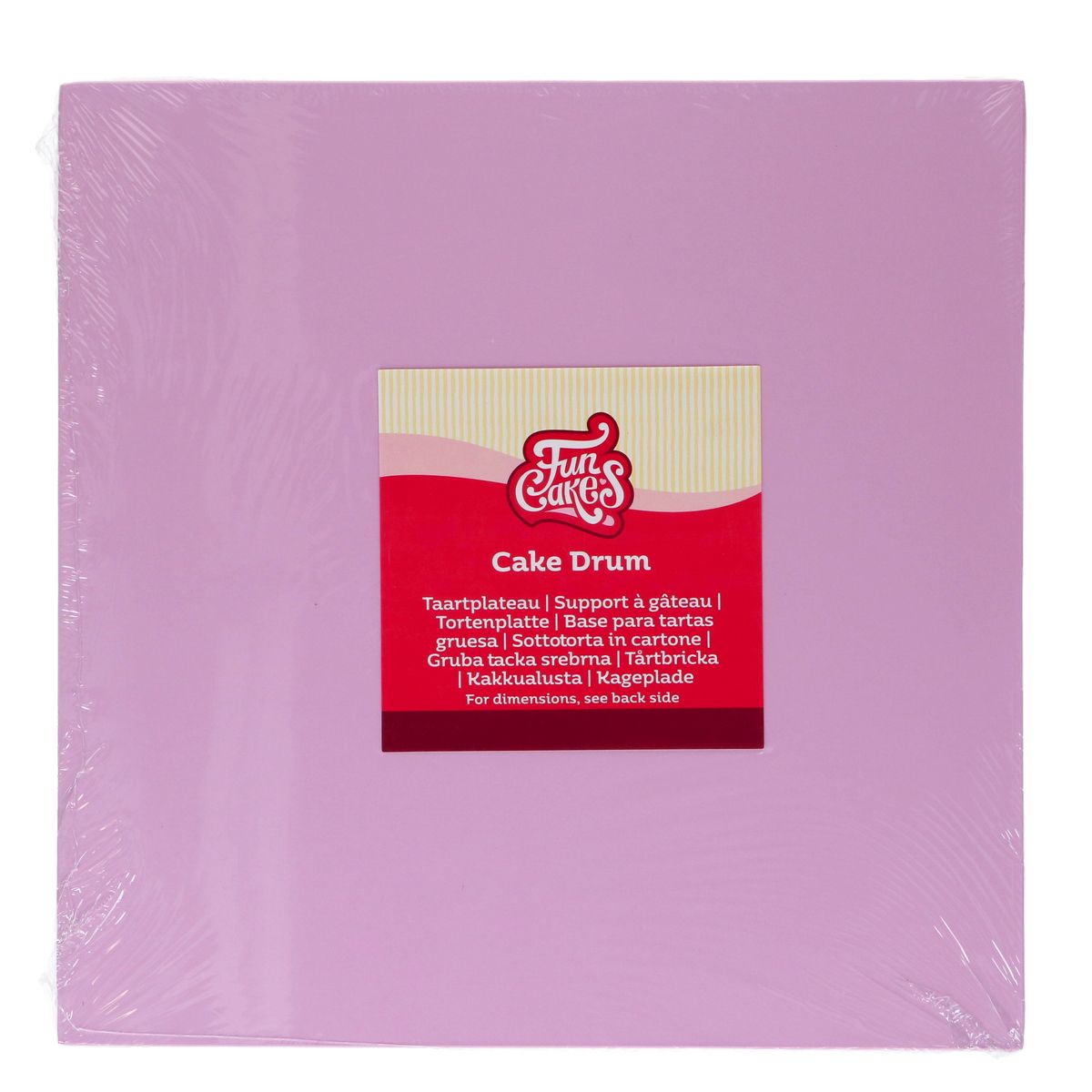 Tårtfat Fyrkantigt, Pastellila 25 x 25 cm - FunCakes