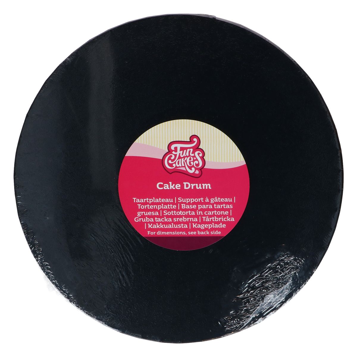 Kakmatta Rund Svart, Ø 50,5 cm - FunCakes