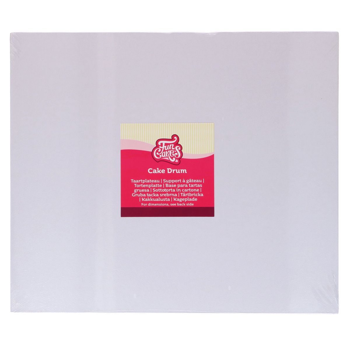 Kaktallrik Rektangulär, Vit 35 x 30 cm - FunCakes