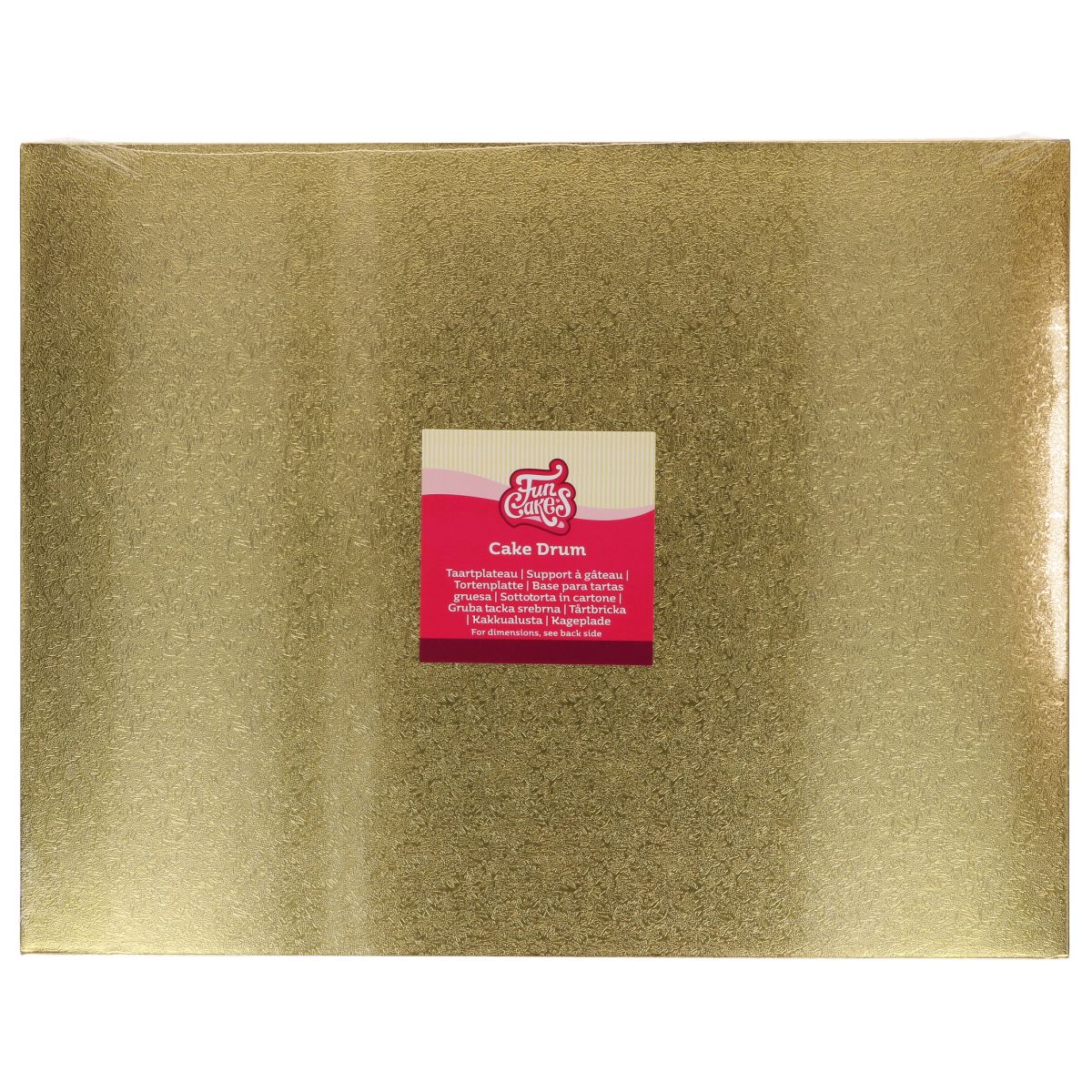 Tårtfat rektangulärt, guld 45 x 35 cm - FunCakes