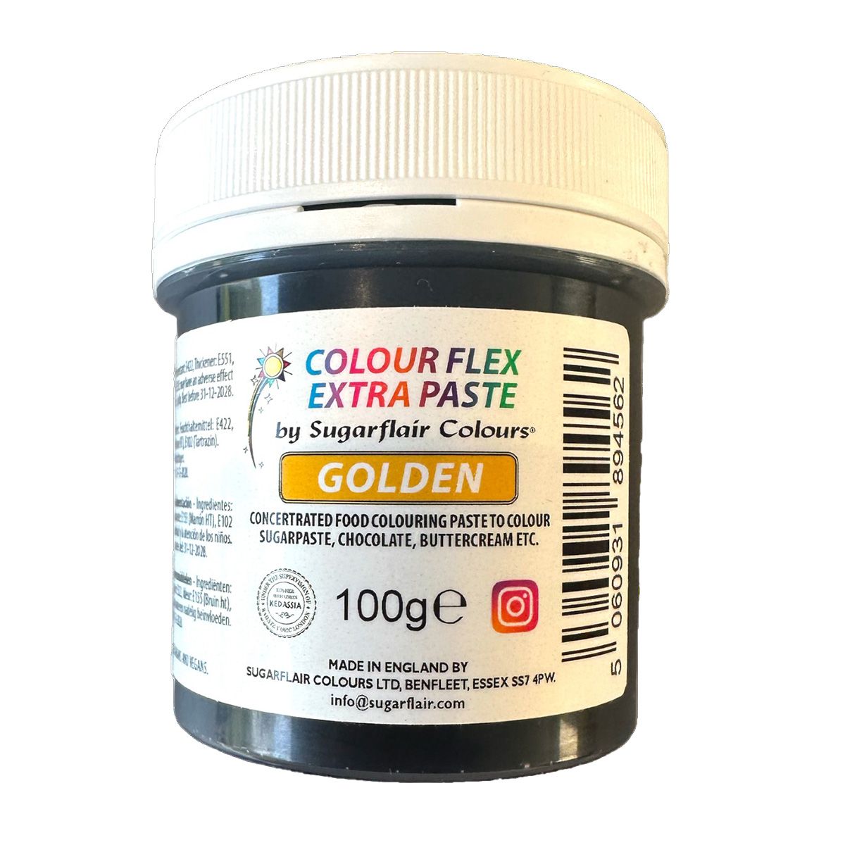 Sugarflair Colourflex Pastafärg, Guld - 100g