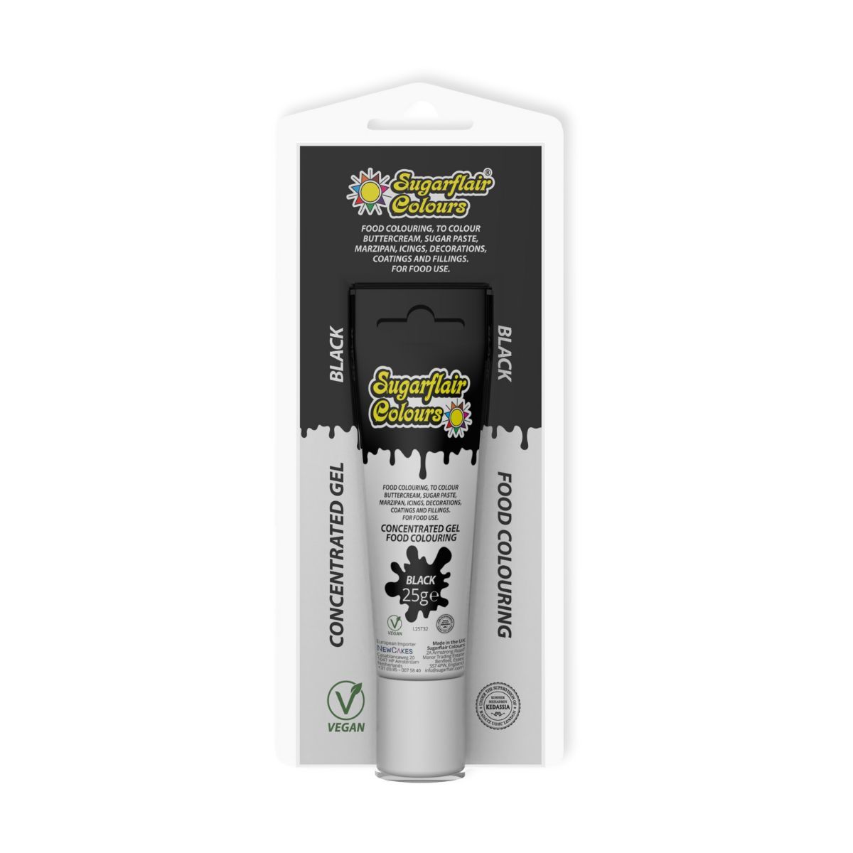 Gelfärg - Svart 25g, Sugarflair
