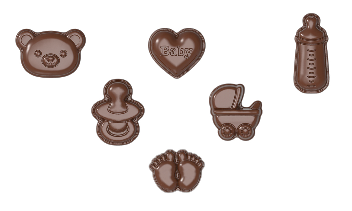 Caraque Baby Shower Chokladform, Chocolate World