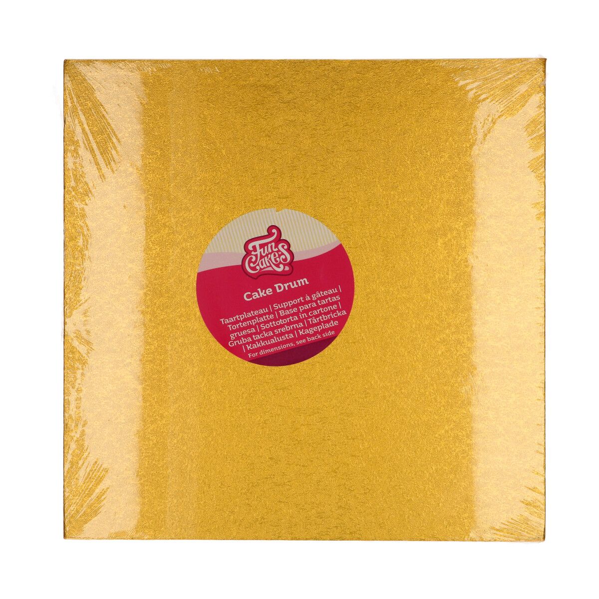 Tårtfat Fyrkantigt, Guld 30 x 30 cm - FunCakes