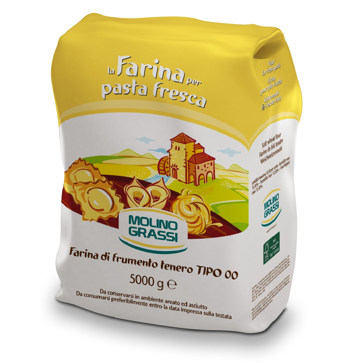 Pastamjöl Farina Tipo 00 – Färsk pasta 5 kg, Molino Grassi