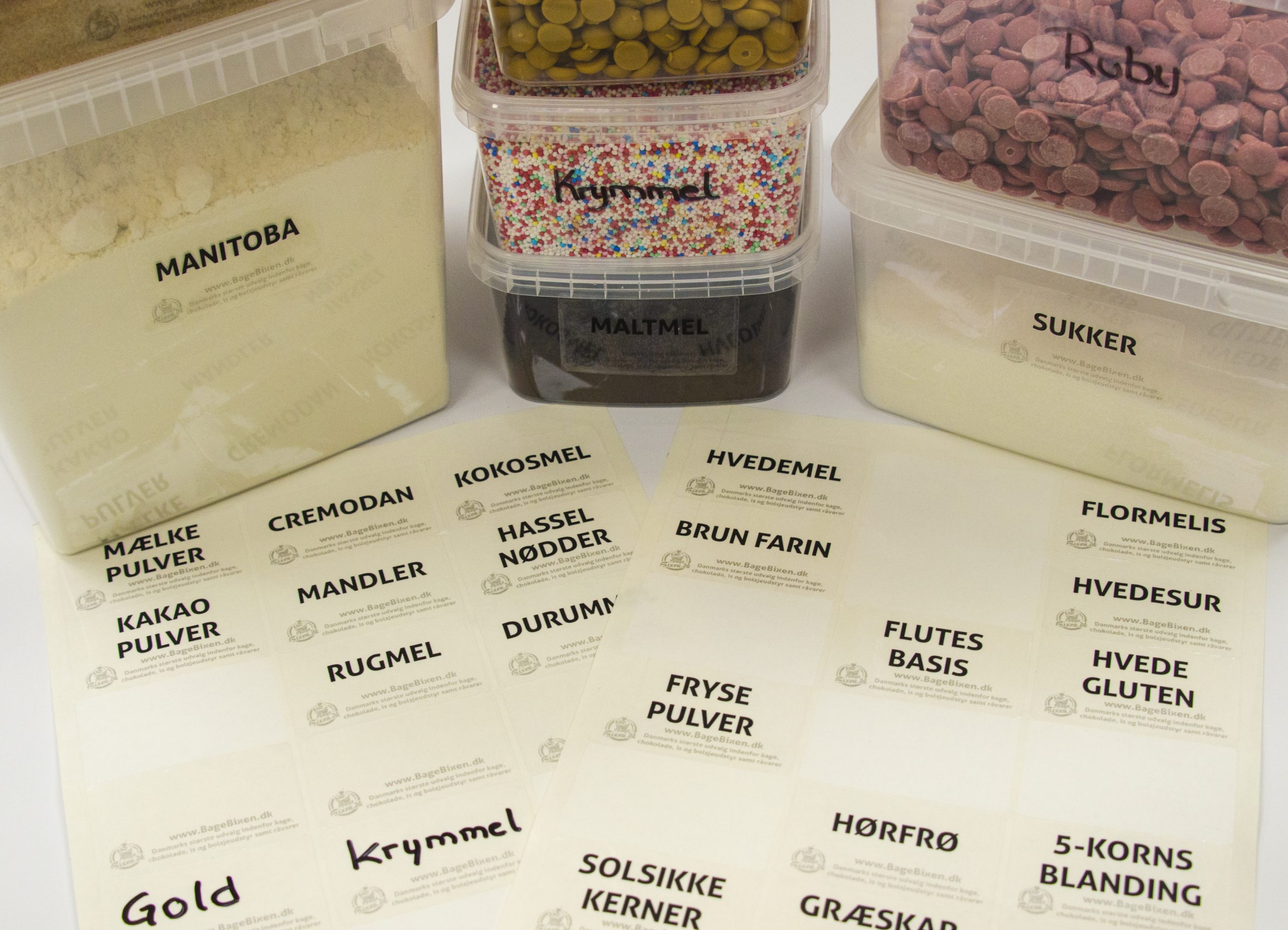 Etiketter och labels till condibunkar