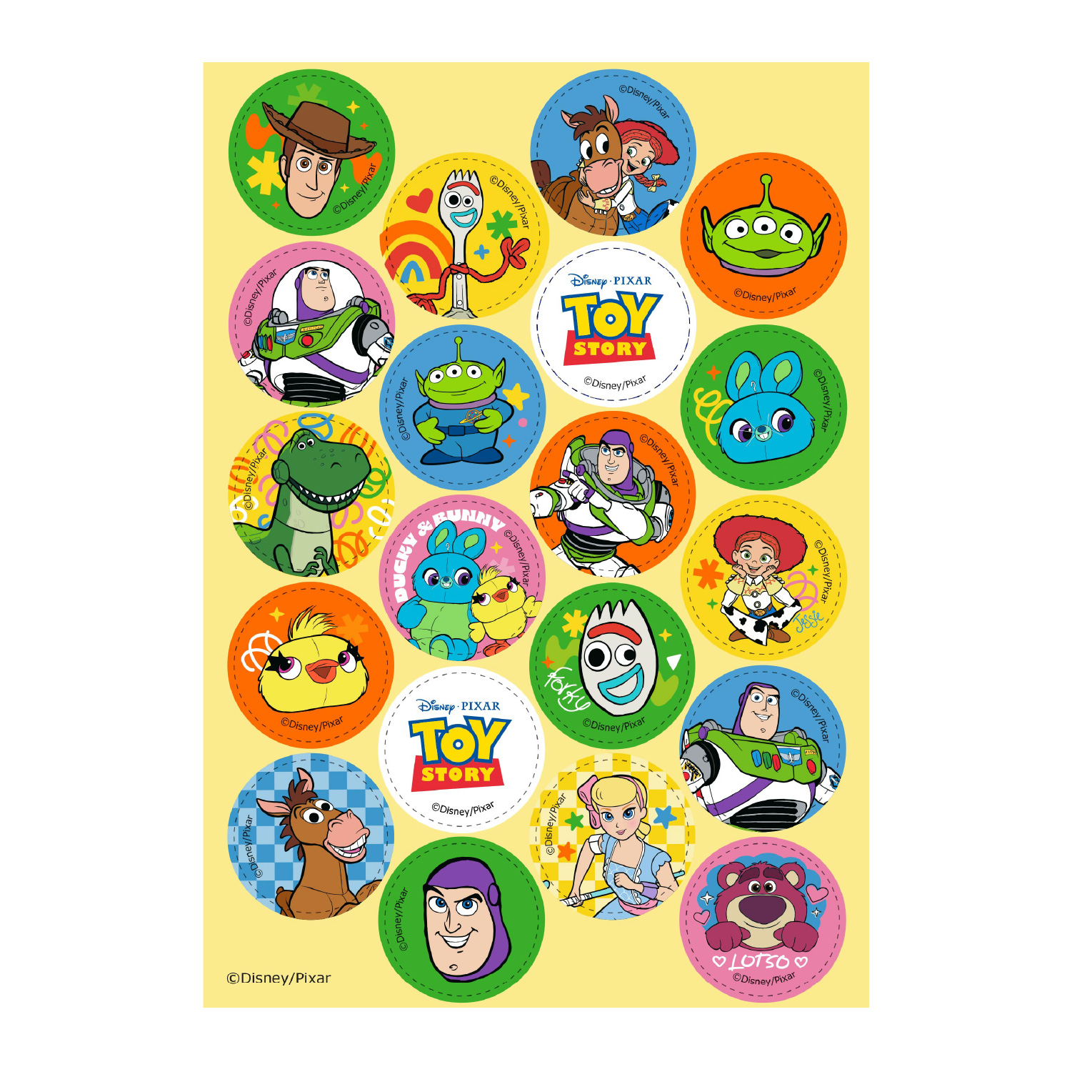Toy Story – Ätbara mini tårtprints Ø 3,4 cm, Dekora